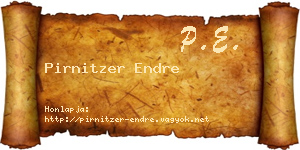 Pirnitzer Endre névjegykártya